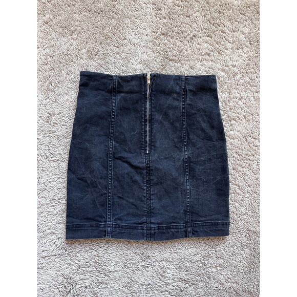 Free People Modern Femme Denim Skirt in Washed Black Size US 4 - Picture 3 of 5